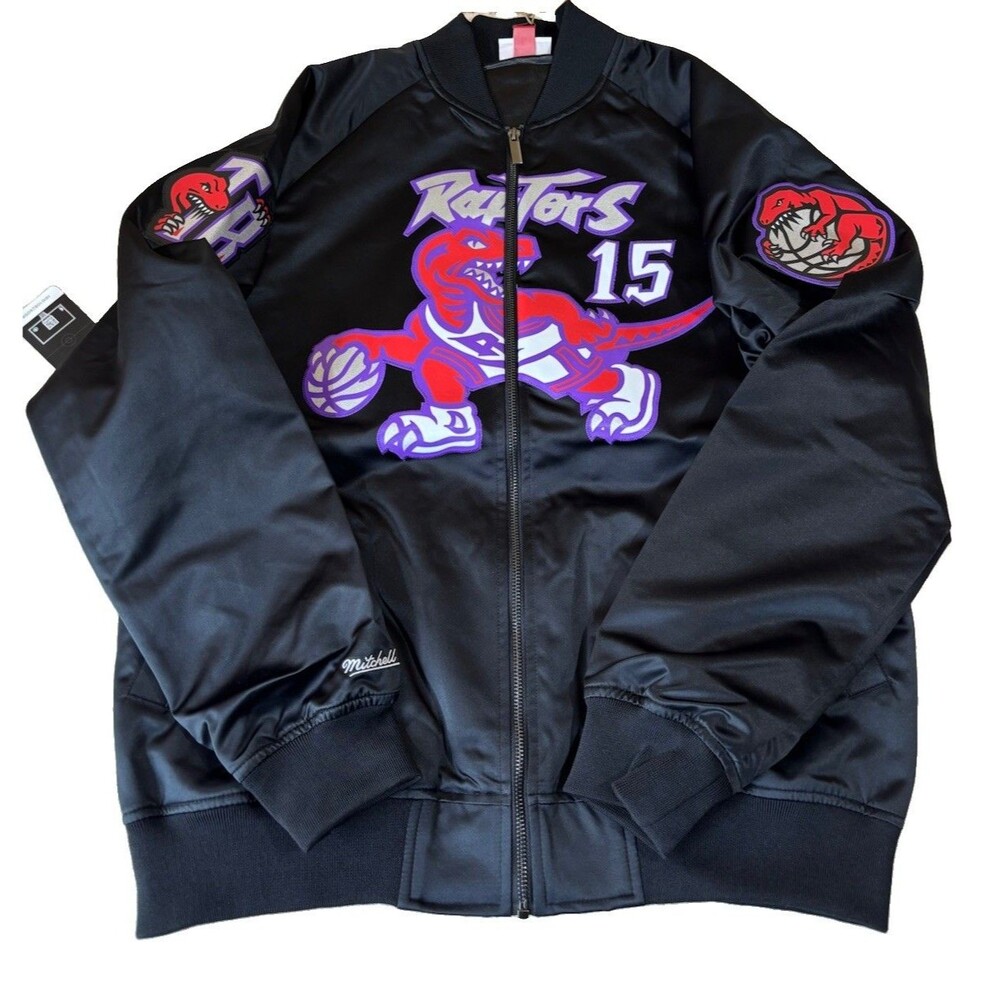 Mitchell & Ness Toronto Raptors Vince Carter #15 Bomber 2Sided Jacket Black Sz L